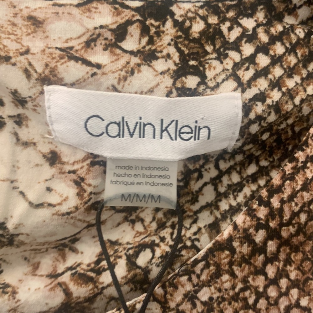 CALVIN KLEIN SNAKE PRINT PLEATED TANK BLOUSE medium - Picture 5 of 12
